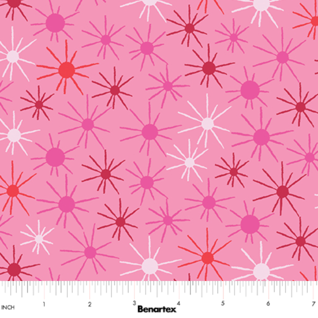 Christa Watson Benartex Fabrics Stitchy Sunny Day Fuchsia 13265-23