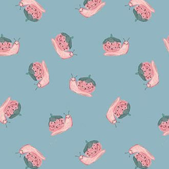 Clara Jean Design Dear Stella Strawberry Jam Strawberry Snails STELLA-DCJ3065-BLUE STEEL