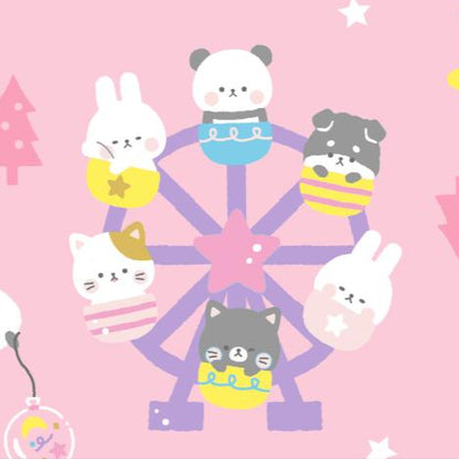 Cosmo Textile Co. Kitty Cat Fair Oxford AP55107H-3B Pink