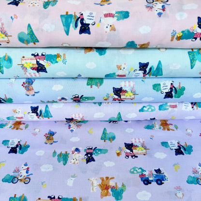 Cosmo Textile Co. Meow Flower Lavender AP55203L 1E