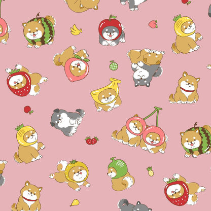 Cosmo Textile Co. Puppy Fruit AP55903H-1C pink