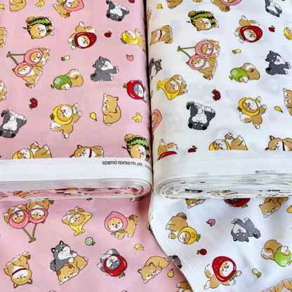 Cosmo Textile Co. Puppy Fruit AP55903H-1C pink