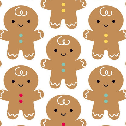 Doodlebug Design Inc. Riley Blake Designs Gingerbread Kisses Gingerbread Men C16442-WHITE