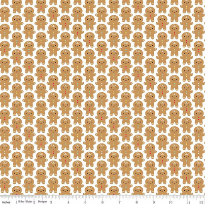 Doodlebug Design Inc. Riley Blake Designs Gingerbread Kisses Gingerbread Men C16442-WHITE