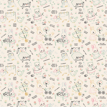 Elea Lutz Poppie Cotton Home Sweet Home Chore Time VR24460 Multi