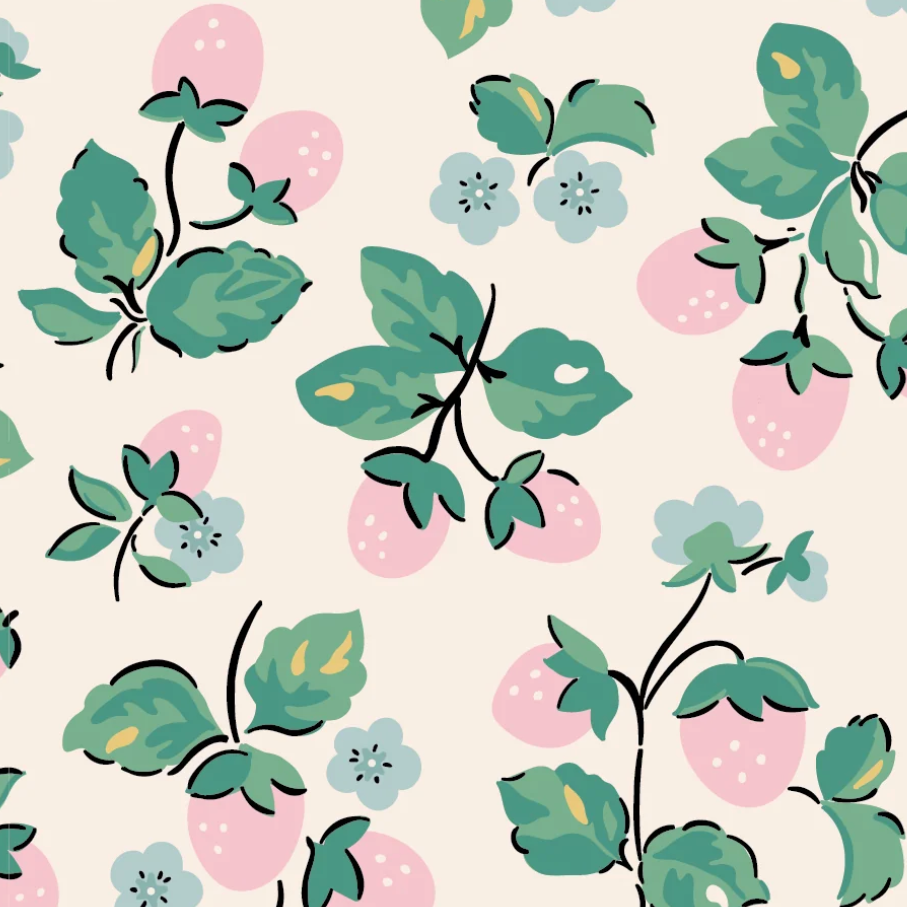 Elea Lutz Poppie Cotton Home Sweet Home Strawberry Cake VR24454 Cream