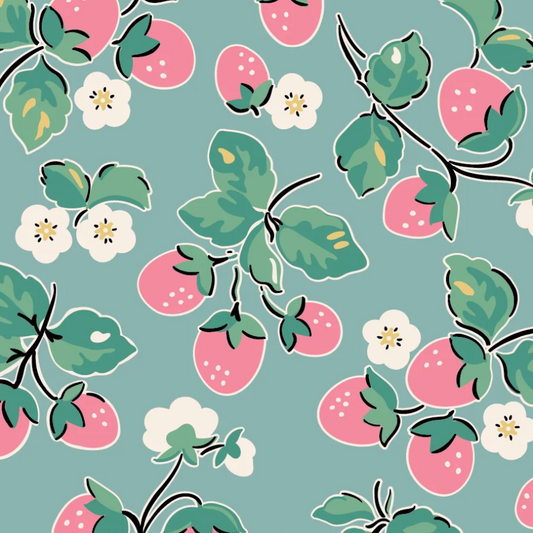 Elea Lutz Poppie Cotton Home Sweet Home Strawberry Cake VR24455 Blue