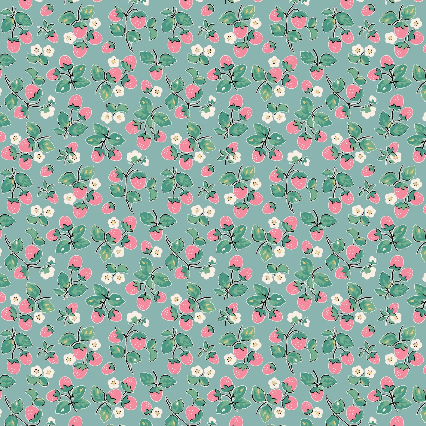 Elea Lutz Poppie Cotton Home Sweet Home Strawberry Cake VR24455 Blue