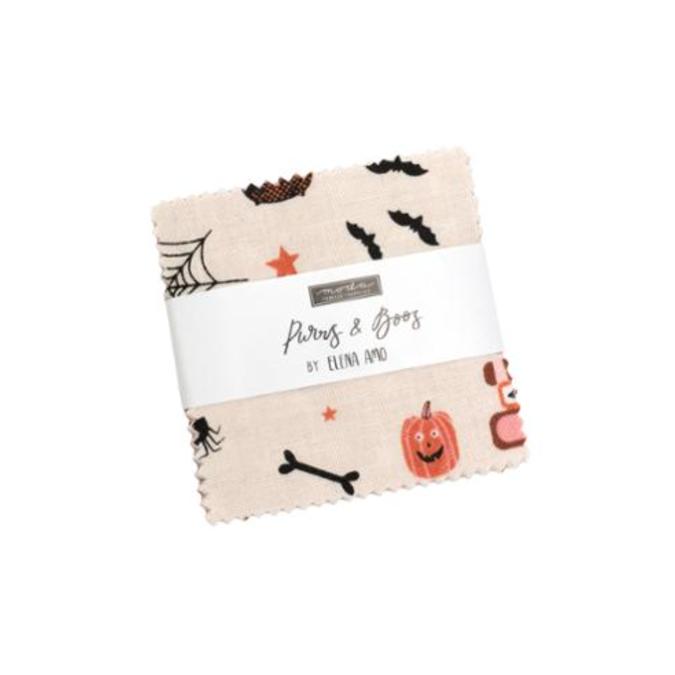 Elena Amo Moda Fabrics Purrs and Boos 2.5" Mini Charm Pack 39060MC