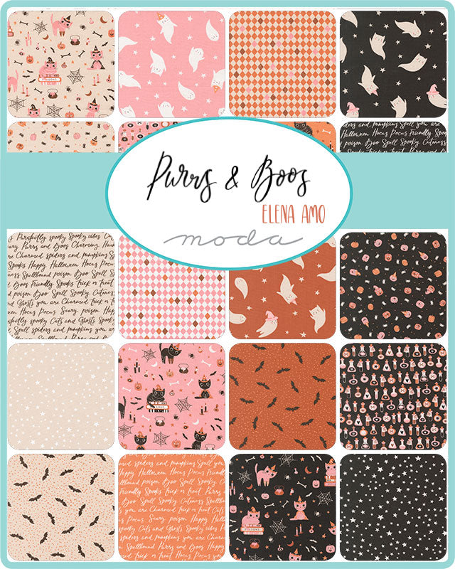 Elena Amo Moda Fabrics Purrs and Boos 2.5" Mini Charm Pack 39060MC