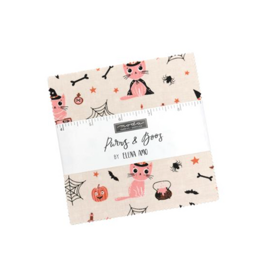 Elena Amo Moda Fabrics Purrs and Boos 5" Charm Pack 39060PP