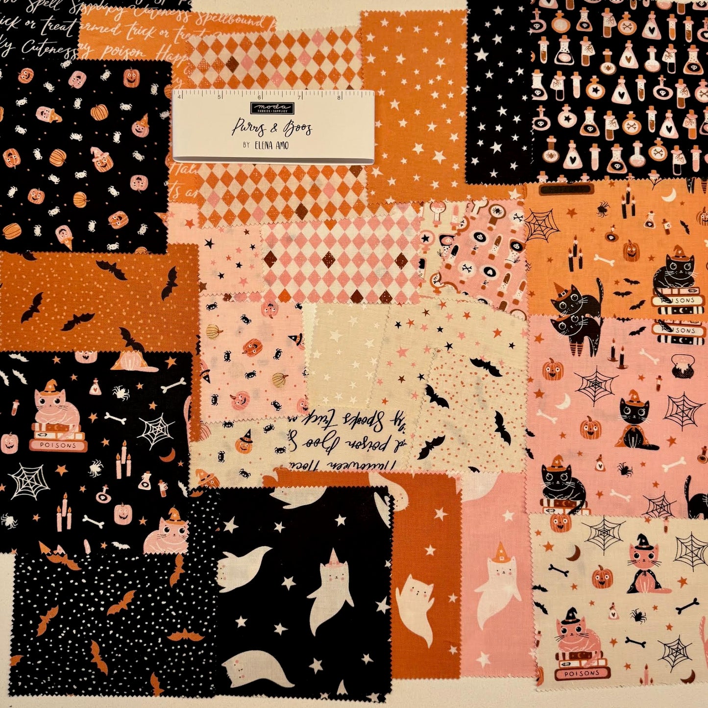 Elena Amo Moda Fabrics Purrs and Boos 5" Charm Pack 39060PP