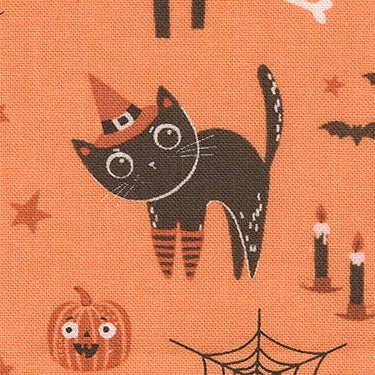 Elena Amo Moda Fabrics Purrs and Boos Cats 39060 14 Pumpkin