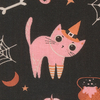 Elena Amo Moda Fabrics Purrs and Boos Cats 39060 16 Black