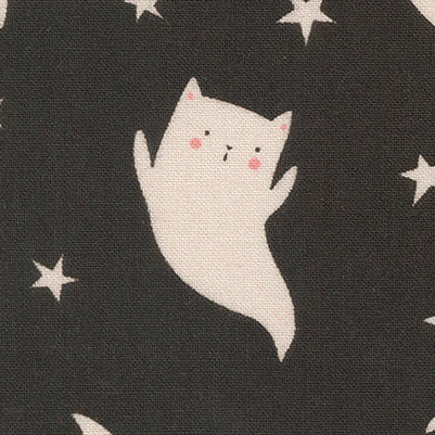 Elena Amo Moda Fabrics Purrs and Boos Ghosts 39061 16 Black Cat