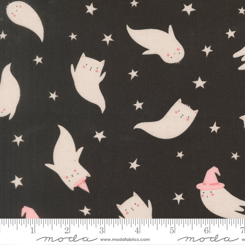 Elena Amo Moda Fabrics Purrs and Boos Ghosts 39061 16 Black Cat
