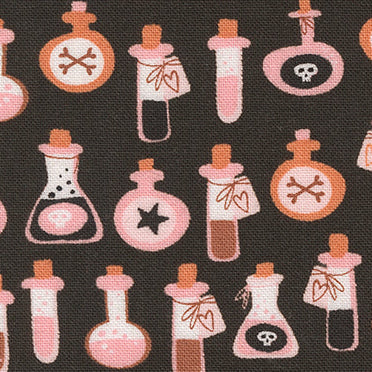 Elena Amo Moda Fabrics Purrs and Boos Poisons 39065 16 Black Cat