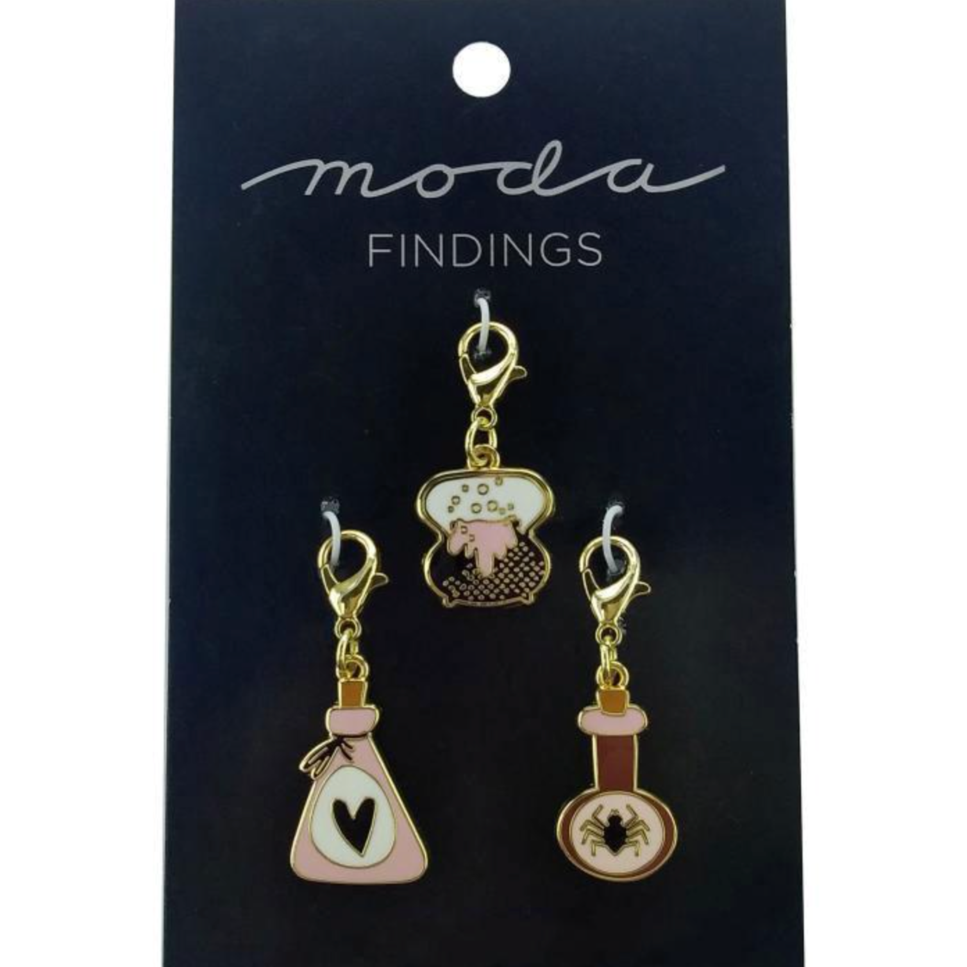 Elena Amo Moda Fabrics Purrs and Boos Potion Jars Zipper Charm EA208