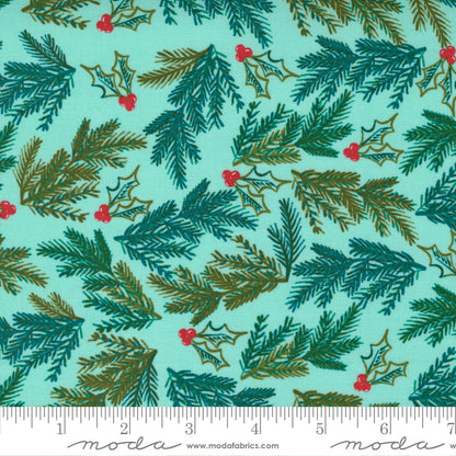 Fancy That Design House Moda Fabrics Cheer and Merriment Spruce Sprig 4553321 Frost