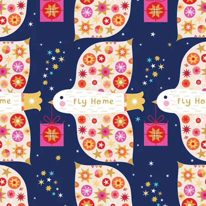 Fizzy Pop Prints Thread and Ink Design Home for Christmas HOME1054 Flying Home