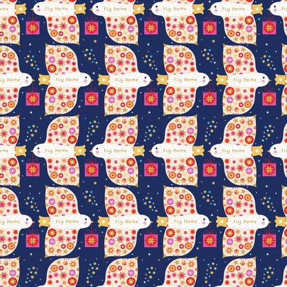 Fizzy Pop Prints Thread and Ink Design Home for Christmas HOME1054 Flying Home