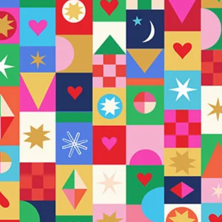 Fizzy Pop Prints Thread and Ink Design Home for Christmas HOME1056 Jolly Squares