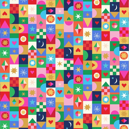 Fizzy Pop Prints Thread and Ink Design Home for Christmas HOME1056 Jolly Squares