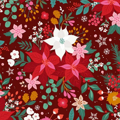 Geetanjali Behera Thread and Ink Design Studio Deck the Halls Poinsettia DECK1063