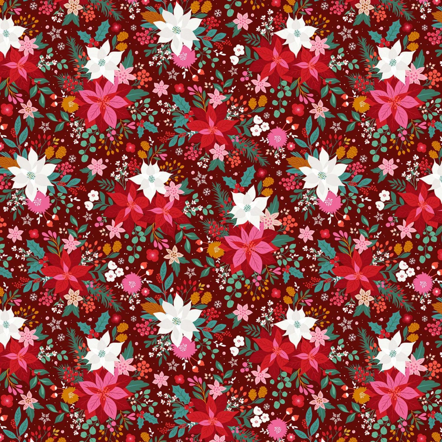 Geetanjali Behera Thread and Ink Design Studio Deck the Halls Poinsettia DECK1063