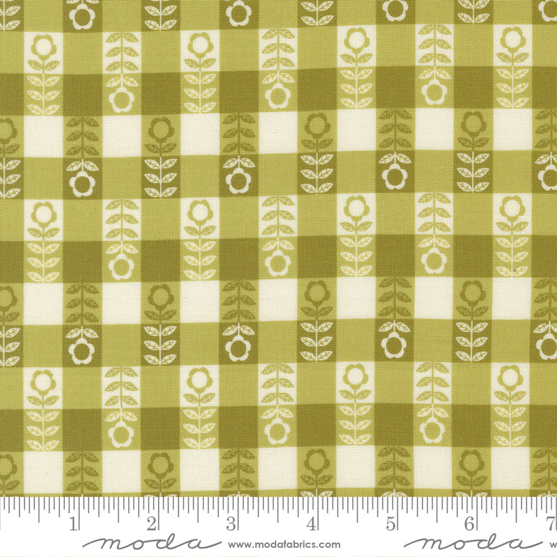 Gingiber Moda Fabrics Night Owl Flower Plaid 48426 15 Leaf