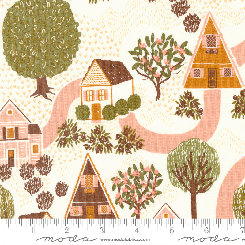 Gingiber Moda Fabrics Quaint Cottage Street View Cloud 48370 11