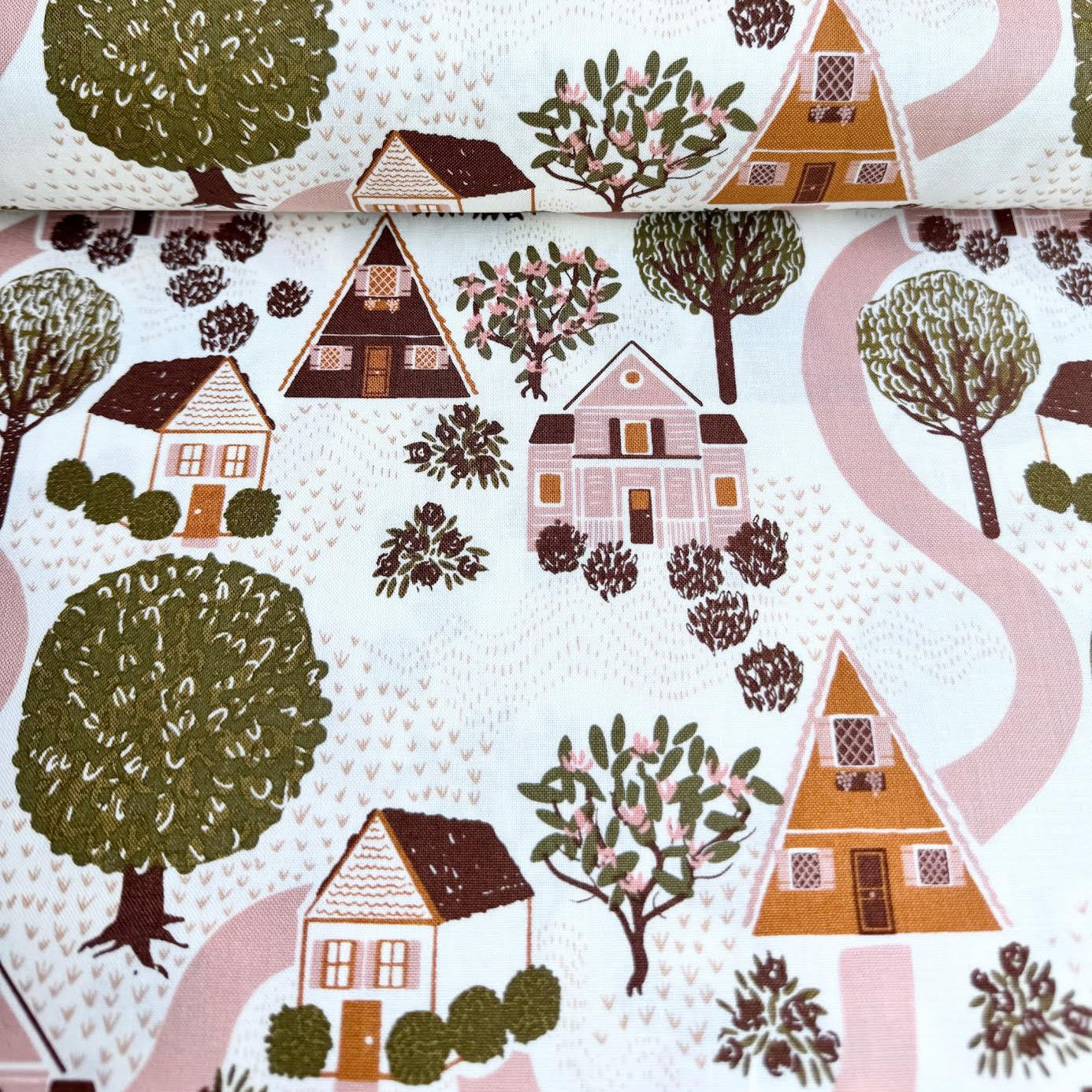 Gingiber Moda Fabrics Quaint Cottage Street View Cloud 48370 11