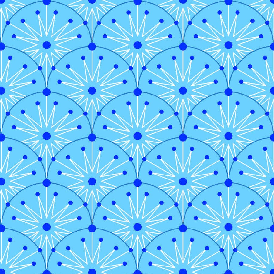 Giucy Giuce Andover Fabrics Century Prints Deco Frost Winter Clamshells CS-1111-LB Glacier