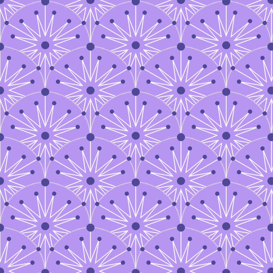 Giucy Giuce Andover Fabrics Century Prints Deco Frost Winter Clamshells CS-1111-P Purple