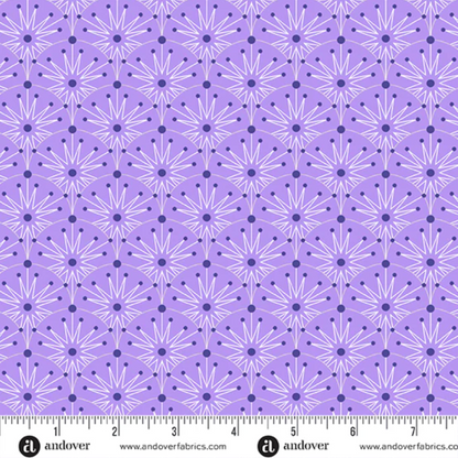 Giucy Giuce Andover Fabrics Century Prints Deco Frost Winter Clamshells CS-1111-P Purple
