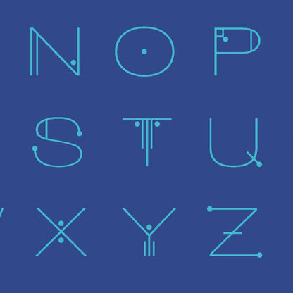 Giucy Giuce Andover Fabrics Scrawl Letters Electric Blue A-1217-B