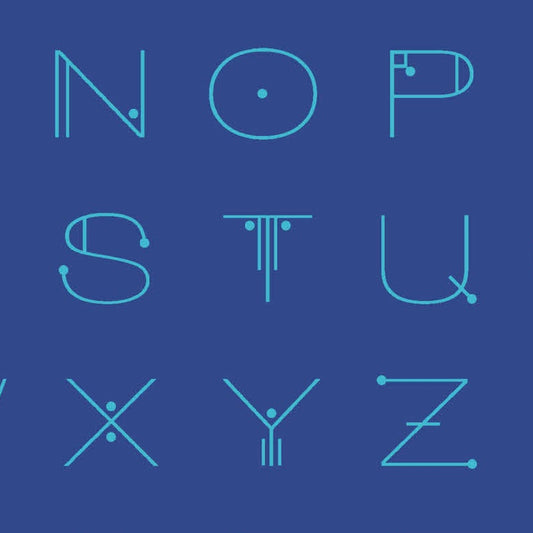 Giucy Giuce Andover Fabrics Scrawl Letters Electric Blue A-1217-B