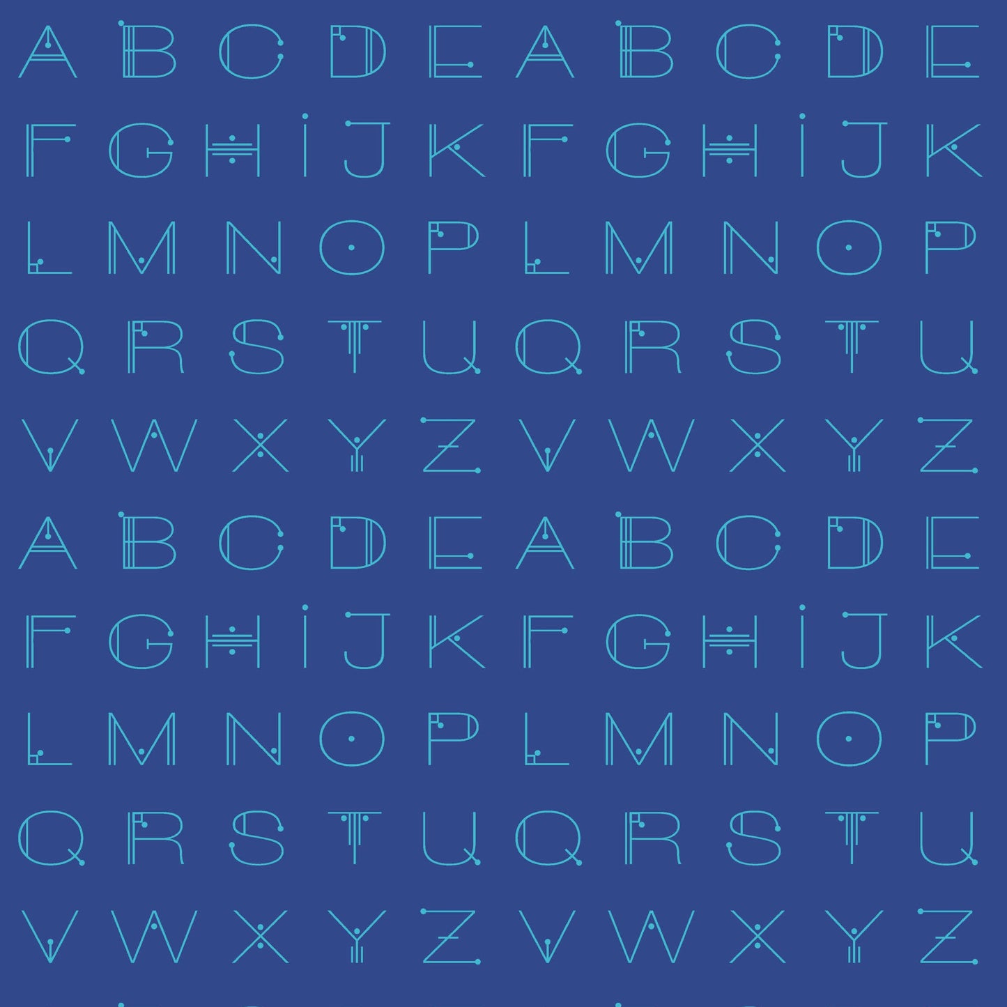 Giucy Giuce Andover Fabrics Scrawl Letters Electric Blue A-1217-B