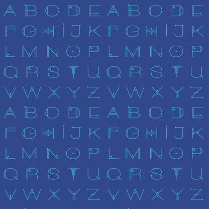 Giucy Giuce Andover Fabrics Scrawl Letters Electric Blue A-1217-B