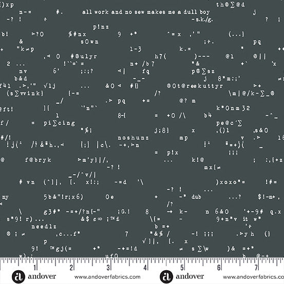 Giucy Giuce Andover Fabrics Scrawl Punc. A-1215-C Anthracite