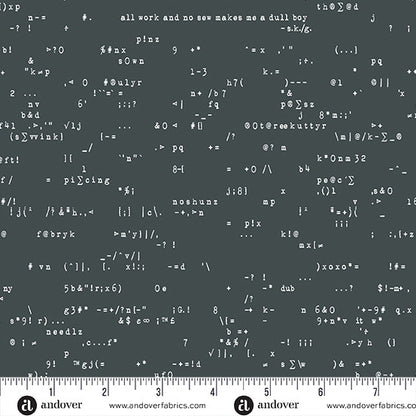 Giucy Giuce Andover Fabrics Scrawl Punc. A-1215-C Anthracite