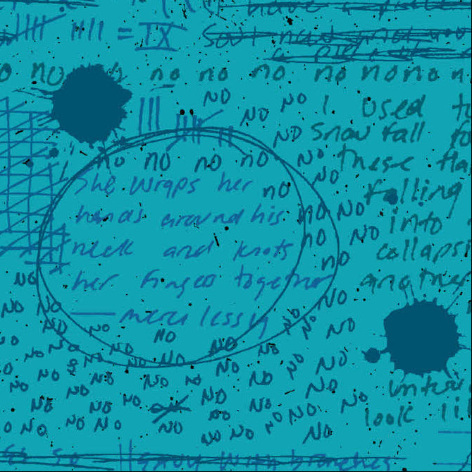 Giucy Giuce Andover Fabrics Scrawl Rant A-456-T Cerulean