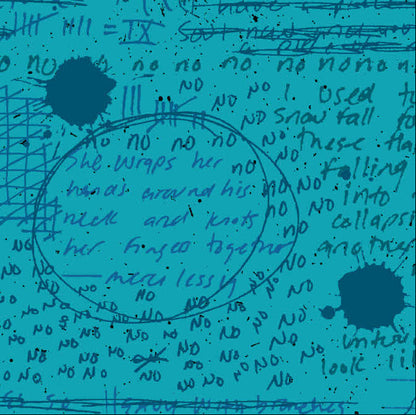 Giucy Giuce Andover Fabrics Scrawl Rant A-456-T Cerulean