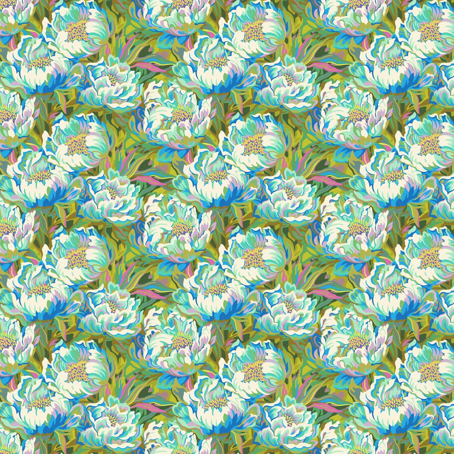 Heather Bailey FIGO Fabrics Full Bloom  91085-40Joy-Blue
