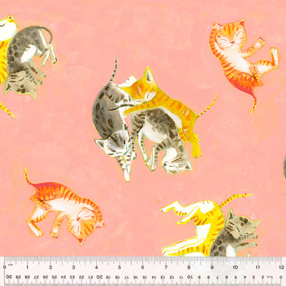 Heather_Ross_By_Hand_Barn_Kittens_Salmon_Cotton_54251D-3