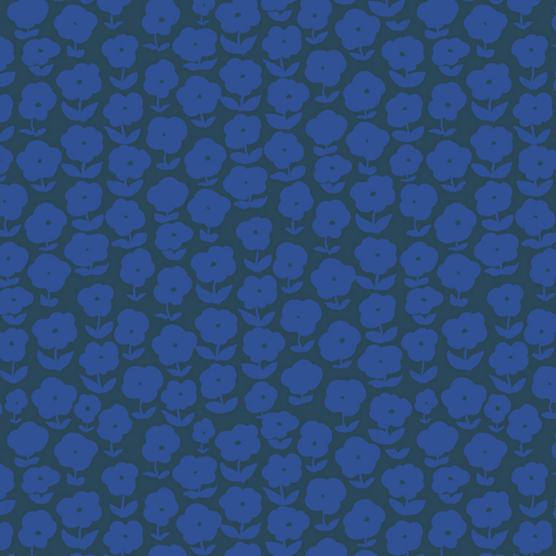 Heather Ross Ruby and Bee Blenders Puffy Daisy Ink Majorelle Windham