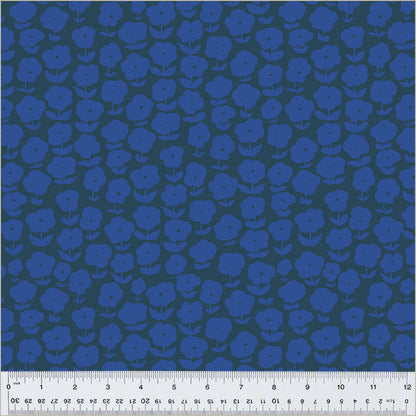 Heather Ross Ruby and Bee Blenders Puffy Daisy Ink Majorelle Windham