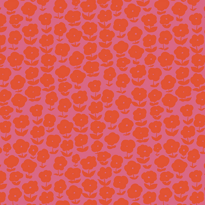 Heather Ross Ruby and Bee Blenders Puffy Daisy Purple Red Windham