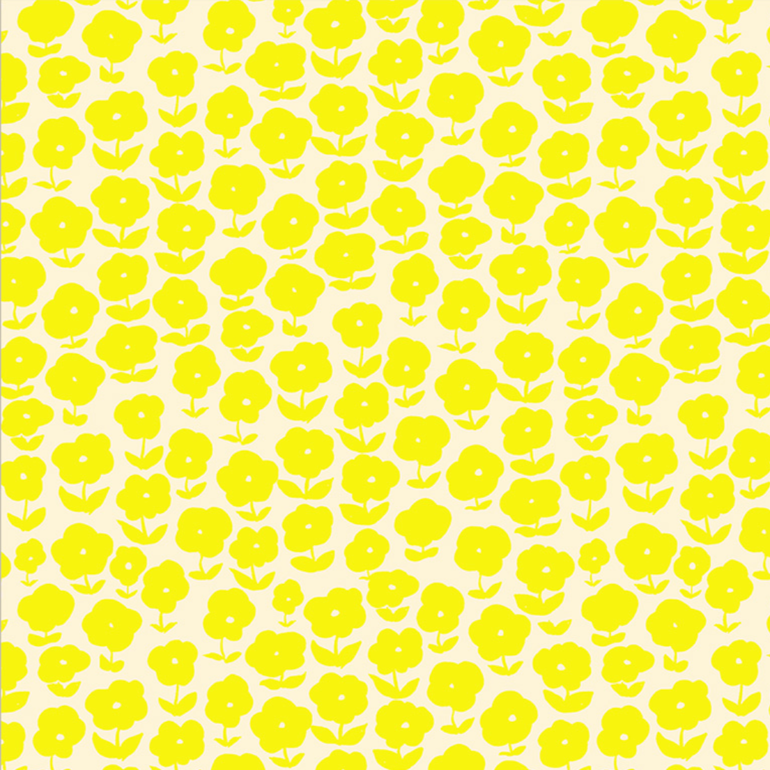 Heather Ross Ruby and Bee Blenders Puffy Daisy Vanilla Custard Windham