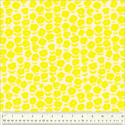 Heather Ross Ruby and Bee Blenders Puffy Daisy Vanilla Custard Windham